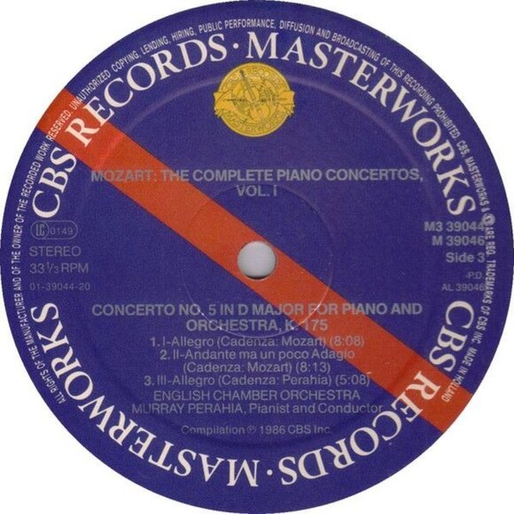 Vintage 1986 CBS Masterworks English Chamber Orchestra Mozart Vol. 1 Preowned - Picture 5 of 8